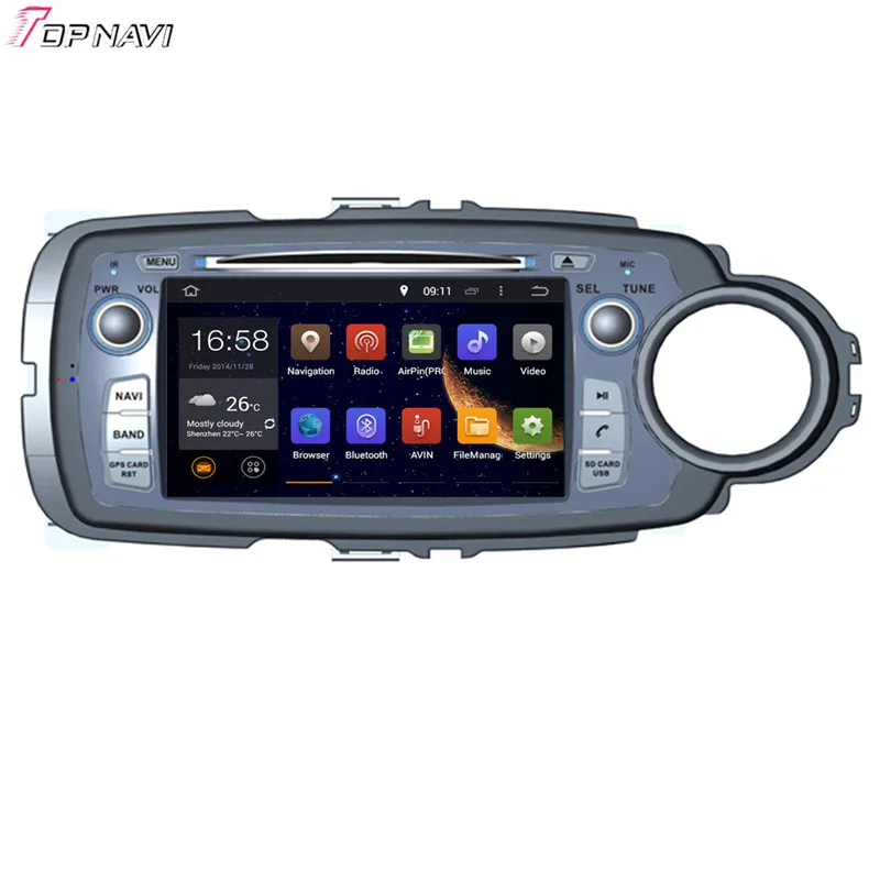 

TOPNAVI 7'' Octa Core 4GB RAM Android 6.0 Car Radio Stereo GPS for TOYOTA YARIS RHD 2011- Audio DVD Player