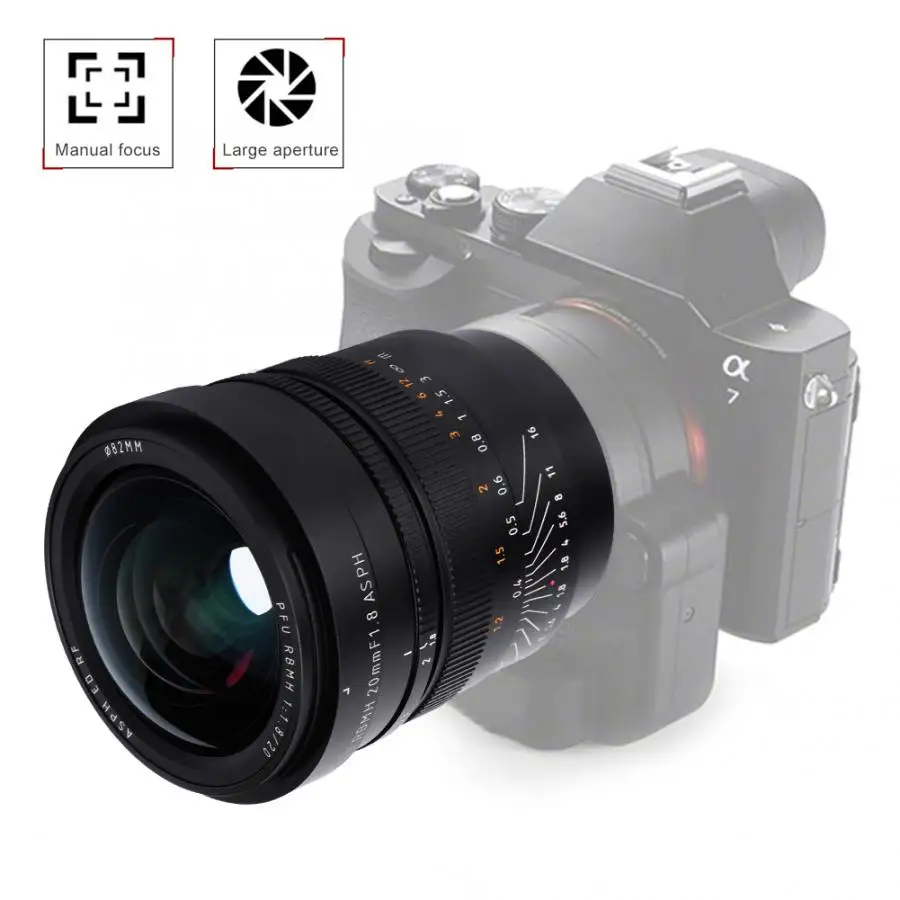 

VILTROX 20MM F1.8 Full Frame Wide Angle Fixed Focal Prime Lens for Sony EF Mount A series mirrorless Cameras len accessories