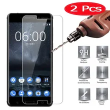 2 Pieces HOPELF מזג זכוכית עבור Nokia 6 5 3 זכוכית סרט טלפון מגן מסך לנוקיה 3 5 6 2017 מזג זכוכית(China)