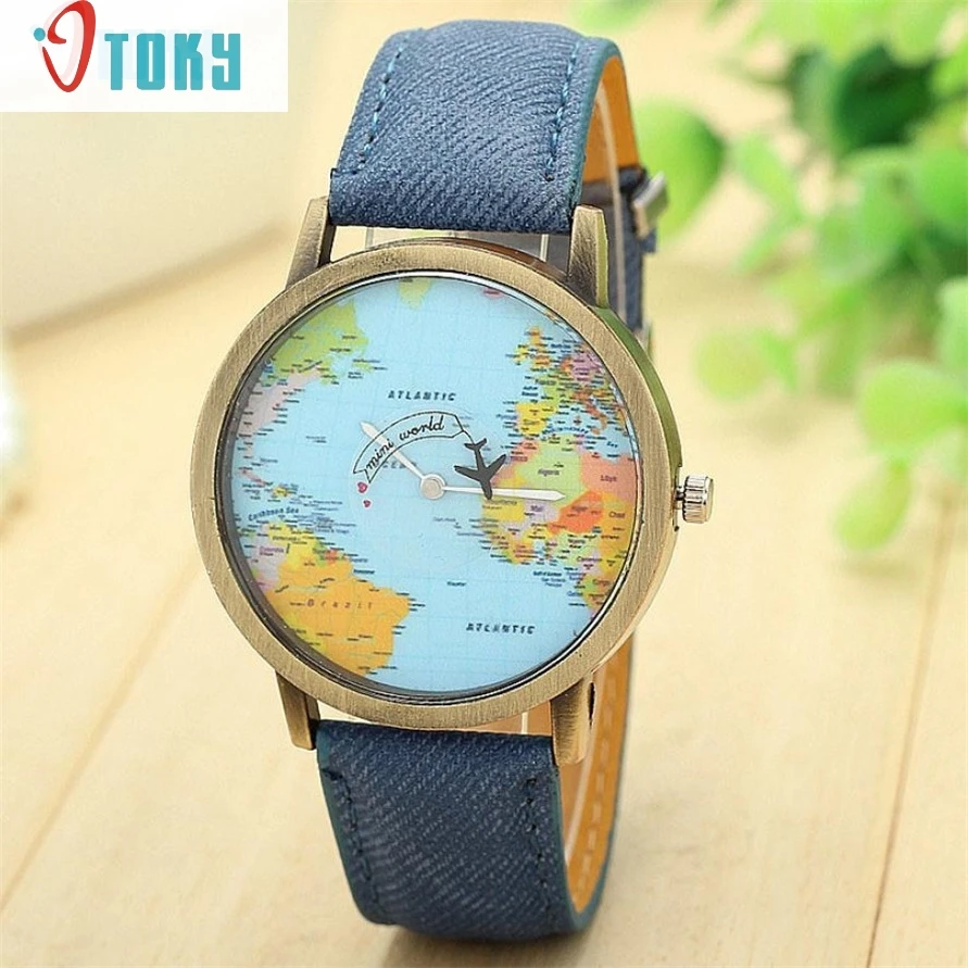 

OTOKY Willby Mini World Map Watch Men Women Gift Watches 161213 Drop Shipping
