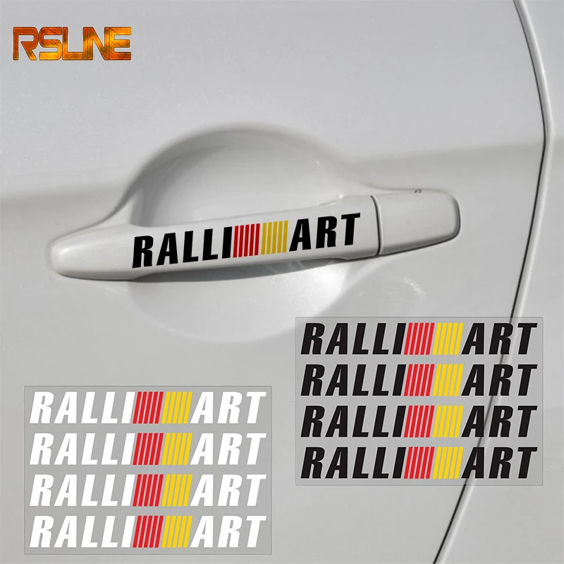 4 шт. наклейка на дверные ручки автомобиля Спортивная для Mitsubishi Ralliart Lancer Ralli Art 10 Asx