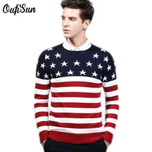 Neue Marke kleidung stern mode pullover männer gestreiften pullover 100% baumwolle kontrast farbe weihnachten pullover pull homme Sonne 920
