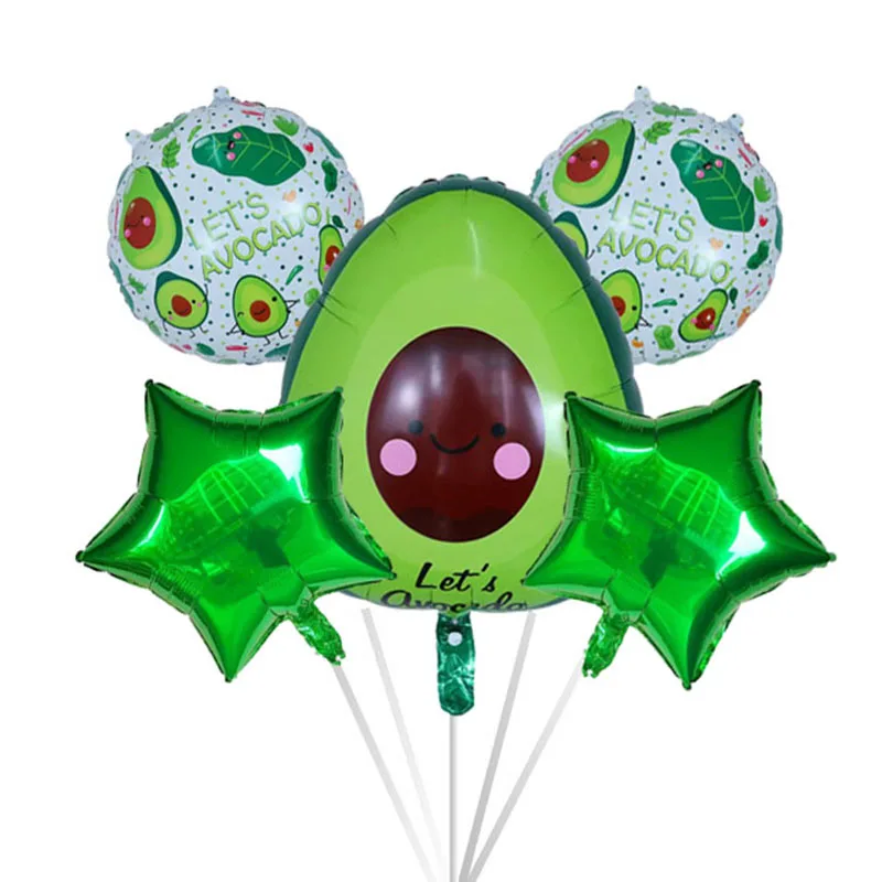 

5pcs Avocado Balloons Foil Fruit Birthday Party Decorations Adult Fruit Party Decor Let's Avocado Party Supplies Children Ball