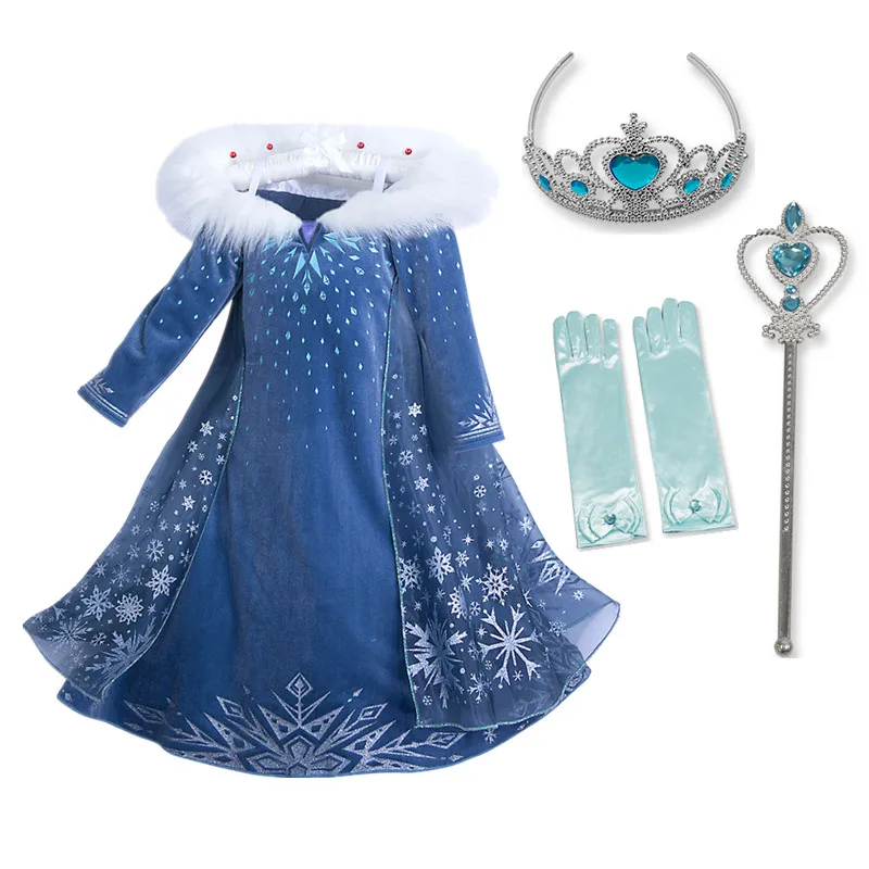 Новинка; платье Эльзы на Хэллоуин; вечерние платья для девочек; одежда для косплея; платье принцессы Анны, Снежной Королевы; платье для дня рождения; Детский костюм