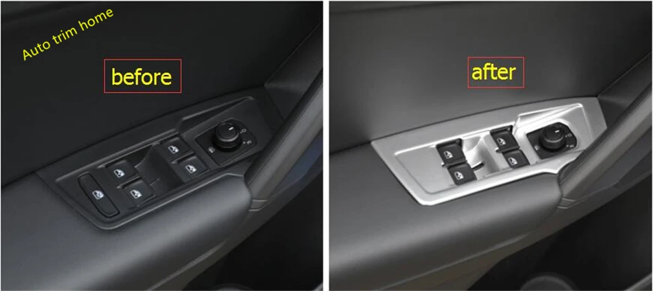Rear Trunk Switch Button Trim 5 Pcs For Tiguan 2016-2019 Armrest Window Lift