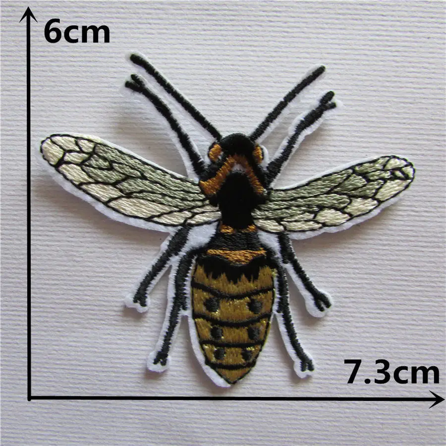 Мультфильм пчела патч Вышивка наклейки с насекомыми блёстками Шершень железо на нашивках для одежды DIY Декор ткань платье сумки аксессуары