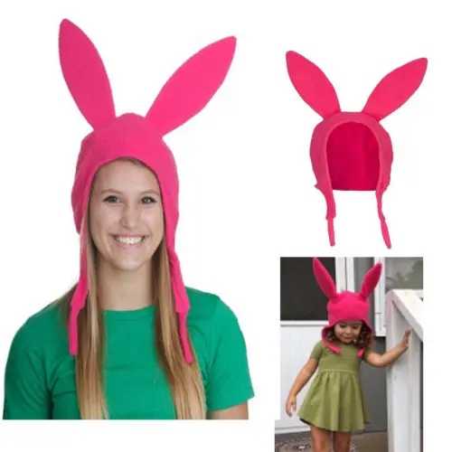Women Mom Girls Cute Warm Hat Louise Bunny Ear Gift Cosplay Party Beanie Winter Hats Kids S Mom ...
