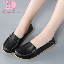 DoraTasia/Для женщин мягкая Туфли без каблуков корова Обувь из спилка женские мокасины мать Мокасины женские Повседневное вождения балетки