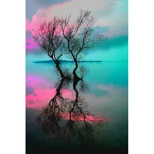 Алмазная вышивка значок вода пейзаж дерево пользовательские алмаз живопись полный квадратный ИД Мубарак алмазов картина эйген фото Роза