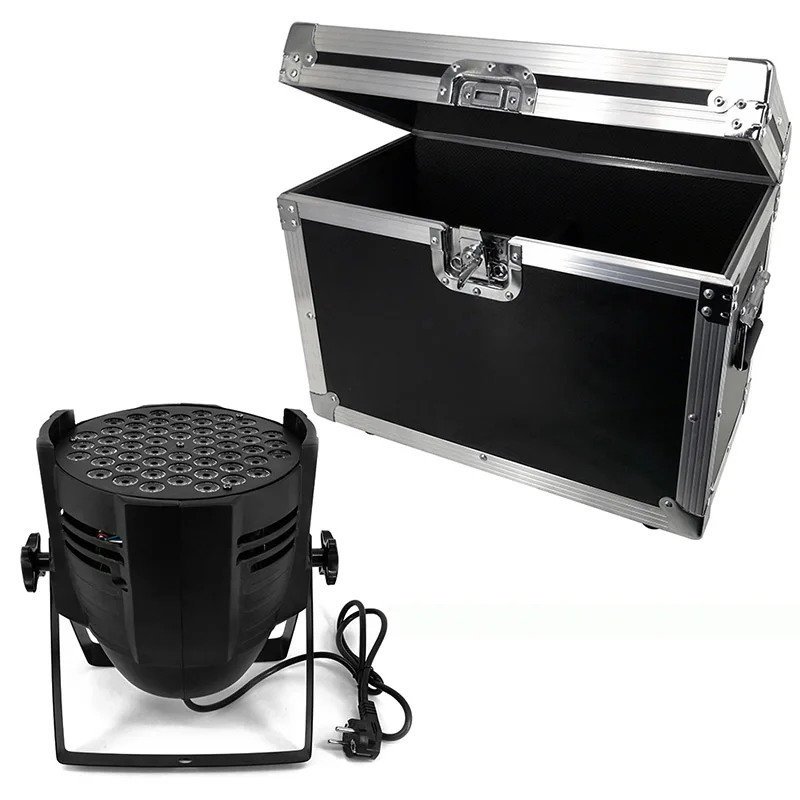 

Flight Case 2pcs LED RGB 54x9w LED Wash Dmx Dj Disco Bar Stage Effect Party Lamp light 12R/14G/14B/14W For Stage TV