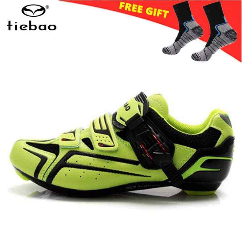 

TIEBAO Road Cycling Shoes Men sneakers Women 2018 zapatillas deportivas hombre green Breathable Bicycle Self-locking Bike Shoes