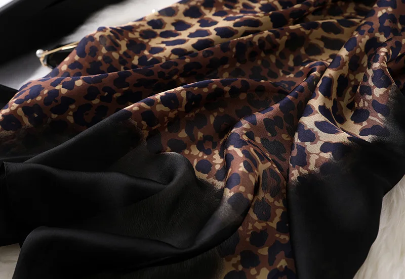 Женский модный испанский роскошный бренд шарф дамский Омбре Леопард шелковые шали и обертывания Sjaal пляжный летний хиджаб снуд 180*90 см