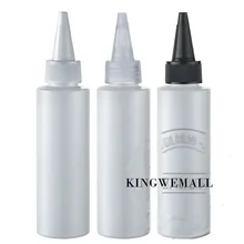 300 шт/партия 100 мл ПЭТ бутылка, плоский плечо пластиковая внутренняя бутылка, белый контейнер для воды