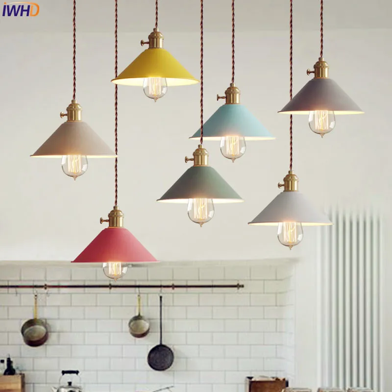 

IWHD Nordic Modern LED Pendant Lamp Dinning Room Simple Edison Light Style Loft Vintage Lighting Fixtures Handing Lights Lampara