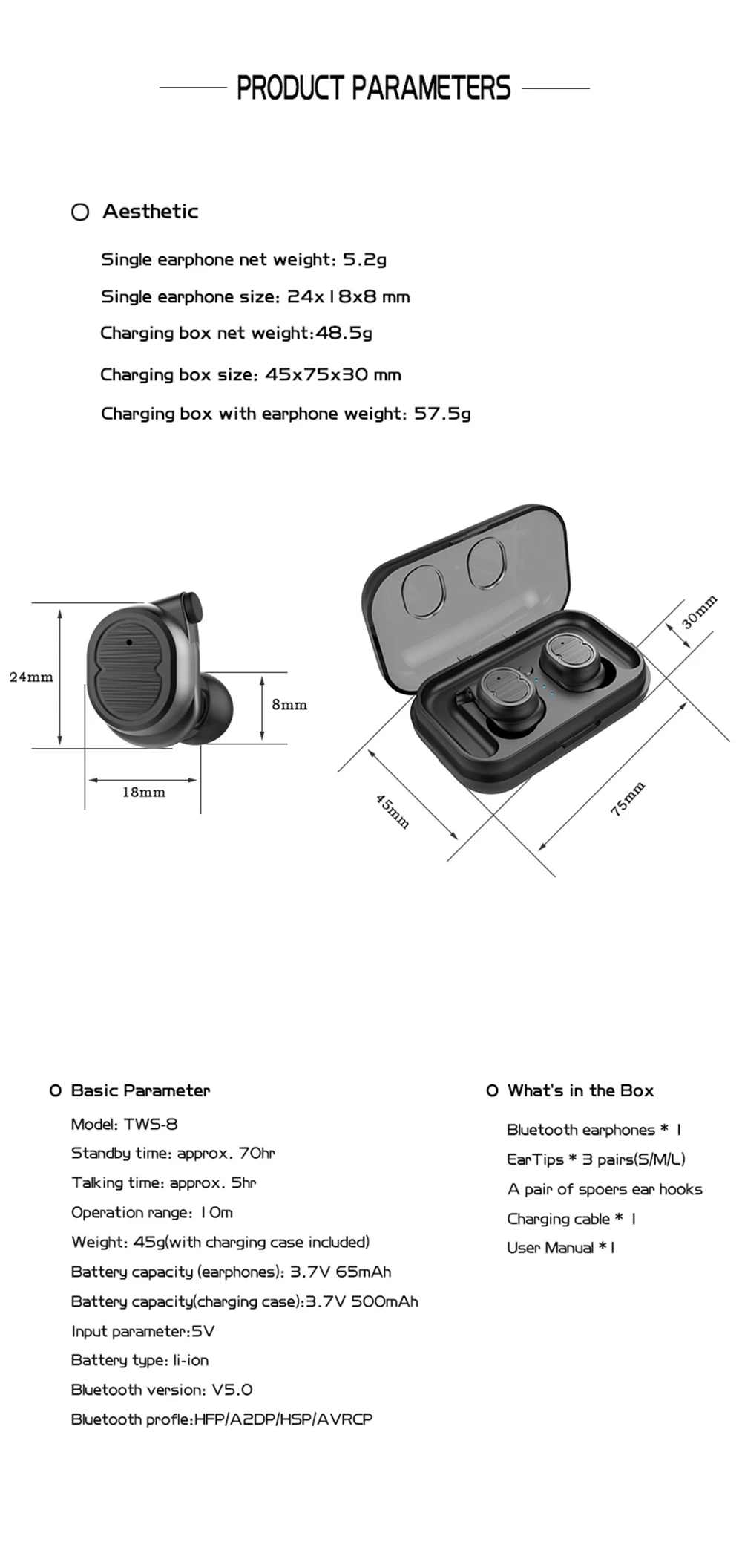 TWS Mini Wireless Bluetooth Earphones Bluetooth V5.0 HiFi Stereo Sound Headphones Headset IPX5 Waterproof Earbuds For All Phone (1)