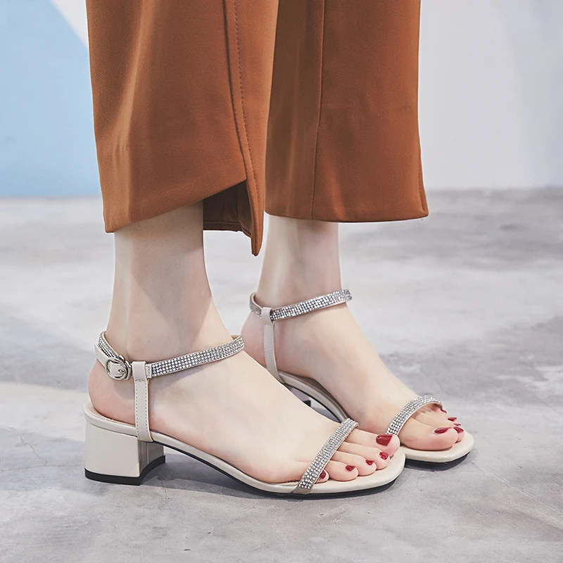 

TOURSH Women Sandals Rhinestone Sandals Summer Shoes Fashion Casual Sandals Female Footwear Sandales Femme 2018 Nouveau