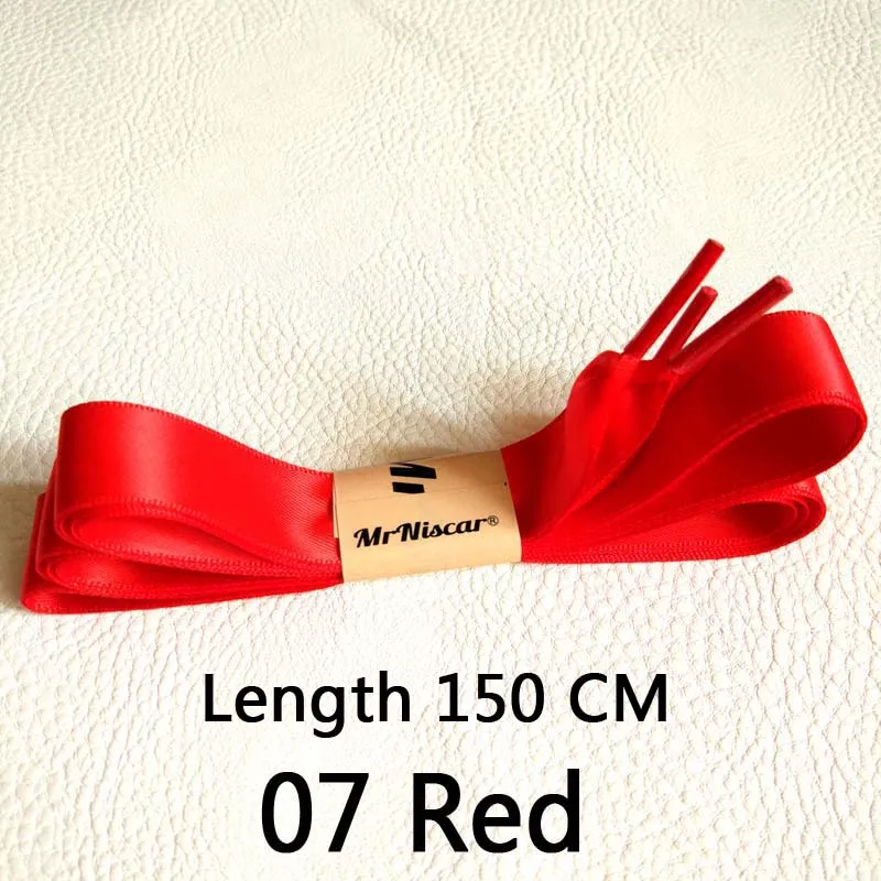 Red 150cm 1 пара красных свадебных Ленточные шнурки для обуви атласные плоские шнурки длина 50-200 см ширина 2 см шелковая лента шнурки для кроссовок обувь веревка - Цвет: Red 150cm