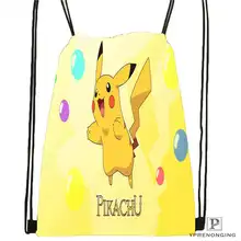 Пользовательские мультфильм-Покемон-Симпатичные@ 01-Drawstring сумка-рюкзак милый рюкзак дети сумка(черный назад) 31x40 см#180611-01-24