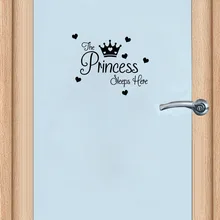 YOJA, 25*20,2 см, принцесса, спит здесь, для маленьких девочек, наклейки на дверь в комнату, домашний декор, настенные наклейки, D1-0180
