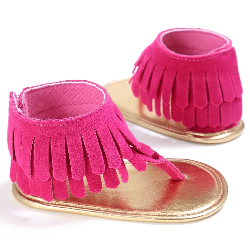 Детские Обувь для девочек бахрома Сандалии для девочек мягкая подошва из искусственной кожи Обувь для младенцев Нескользящие Prewalker