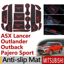 Противоскользящие резиновые ворота слот чашки коврик для Mitsubishi ASX Lancer EVO X Outlander Pajero Sport Eclipse кросс-аксессуары наклейки