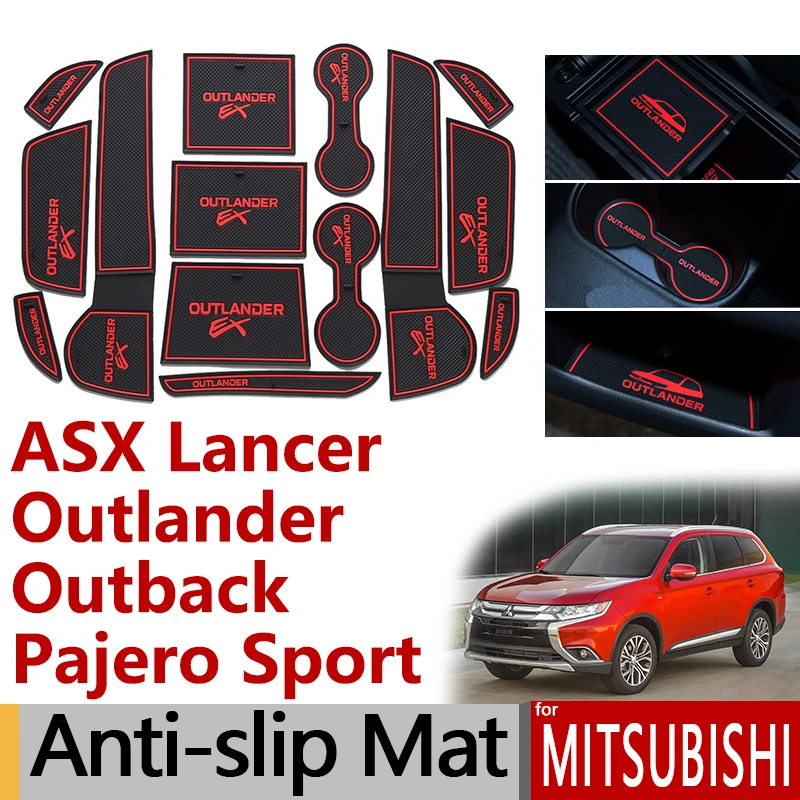 GLEETIEZ Auto rutschfeste Staub Tor Slot Pad Cup Matten Innentür Slot Pads Dekoration Nut Mat,Für Mitsubishi ASX 2020-Present 