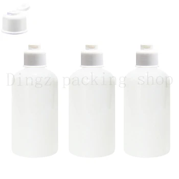 

30pcs/lot 250ml Empty White PET Cream Bottle With Filp Top Cap,250cc white Plastic Shampoo Bottle,Cosmetic Packaging