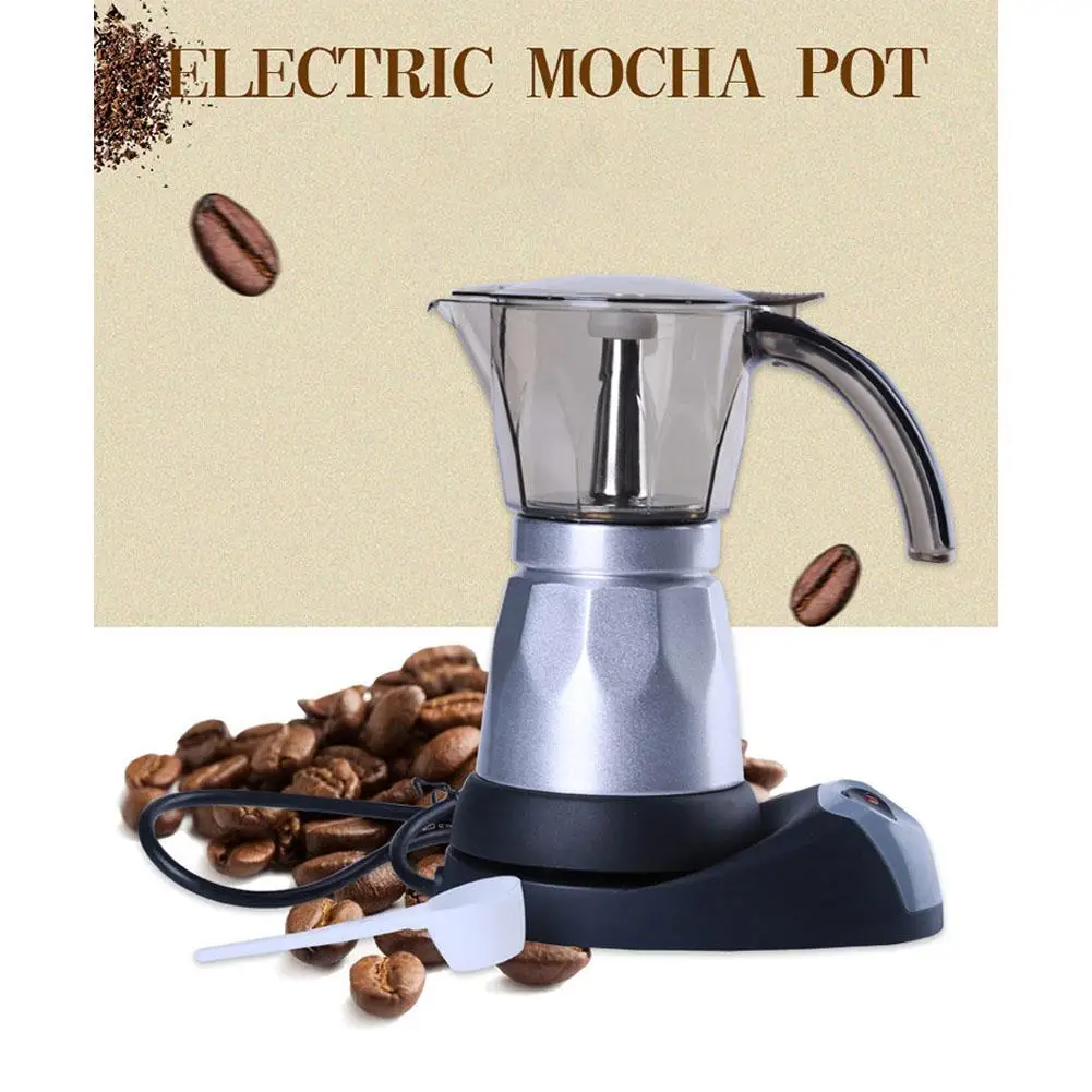 

220V Mini Home Kitchen Electric Heat Coffee Maker Coffee Machine Moka Pot for 5 People