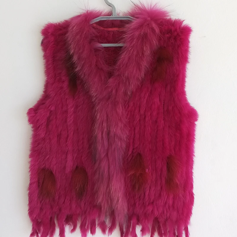 

Knitted Fur Vest Ladies 2018 Spring Causal Vests Sleeveless Plus Size Elegant Black Knitting Gilet Female Fringed Waistcoats