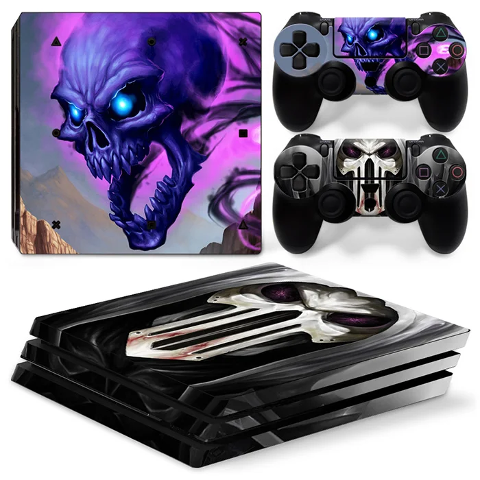 Череп виниловые наклейки для PS4 про кожу Стикеры для sony Playstation 4 Pro консоли и 2 шт. контроллера Бесплатная доставка