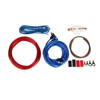 

1 Set Car Audio Connected 8-10 Gauge Amp Wire Wiring Amplifier Subwoofer Speaker Installation Kit Power Cable Fuse Holder