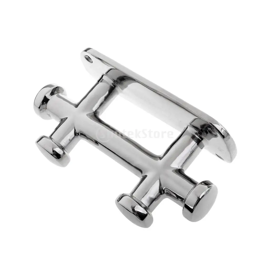 Heavy Duty Yacht Boat Double Cross Bollard Rope Post Cleat Deck Dock Mooring Hardware Polished Marine Grade 316 Stainless Steel
