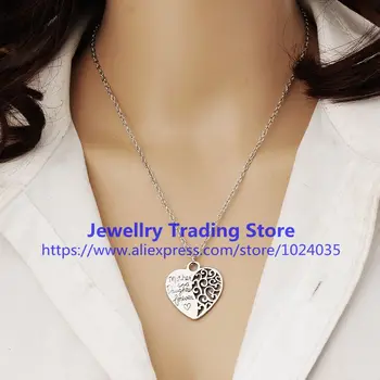 

300pcs/lot New Hollow Out Flower Silver Heart To Heart Pendant Necklace Women Dress Pendant Chain Necklace Jewelry