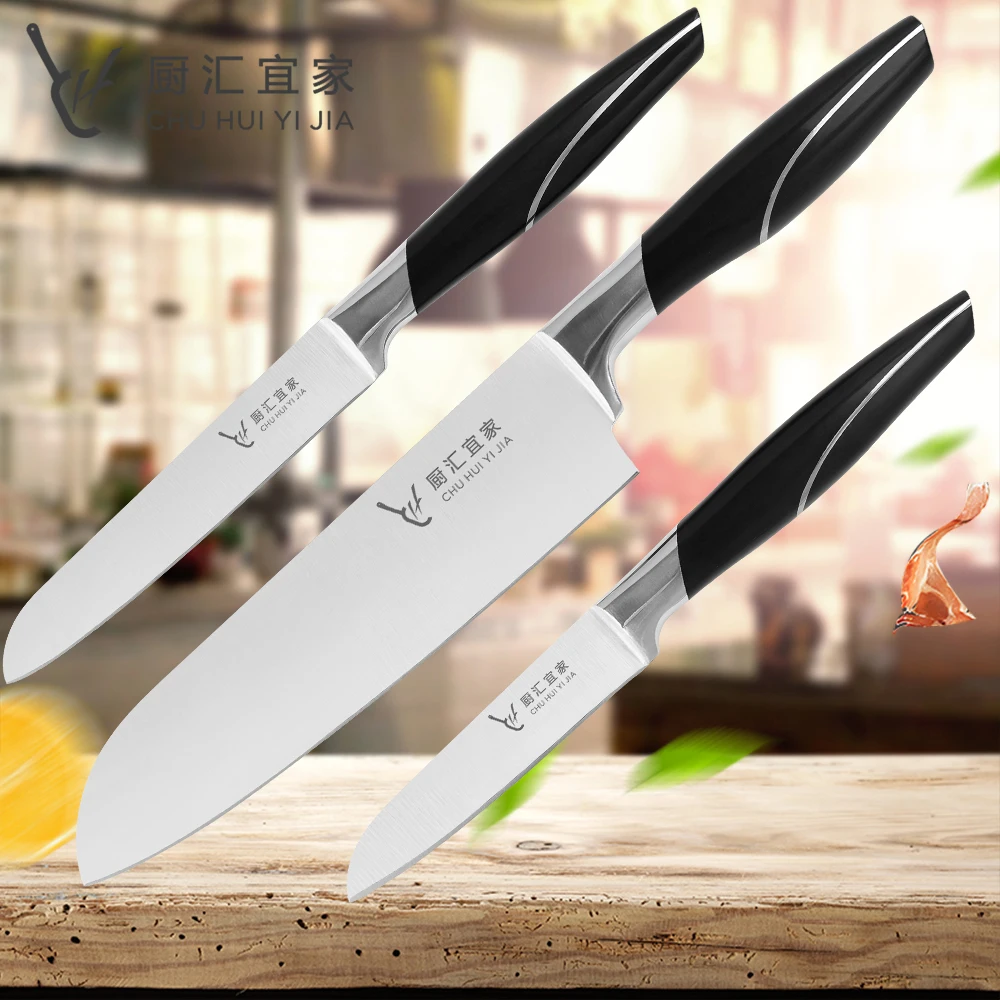 Kitchen Chef Knife 7 inch Professional Santoku Knives 3CR13 High Carbon Stainless Steel Blade Meat Santoku Utility Paring Knife