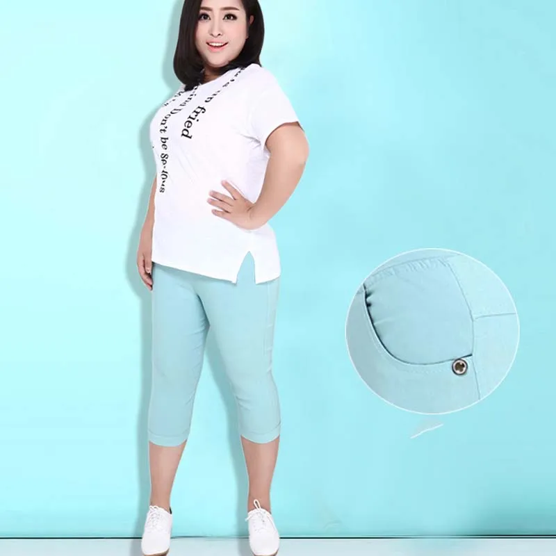 2019 Plus Size Women High Stretch Waist Pants Women Pencil Pants Spring Summer black blue Pants capris Female 6XL 2019 Plus Size Women High Stretch Waist Pants Women Pencil Pants Spring Summer black blue Pants capris Female 6XL