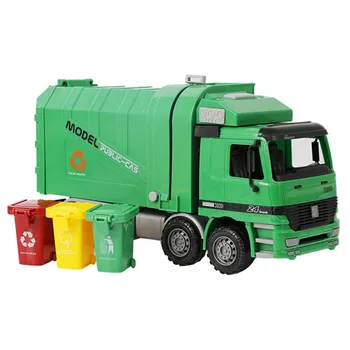 

Children Sanitation Truck Garbage Truck Toy Boy Simulation Inertia Engineering Cleaning Car Model Suitable For Age Of 3-5