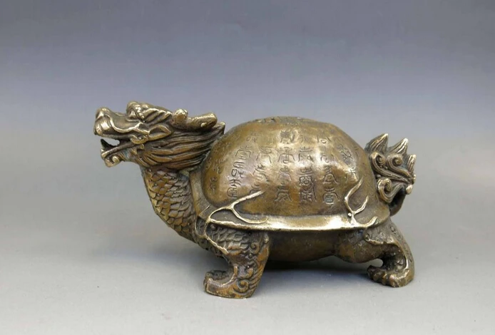 

wholesale factory China Brass Feng Shui Copper Chinese Longevity Dragon turtle Sculpture Statue