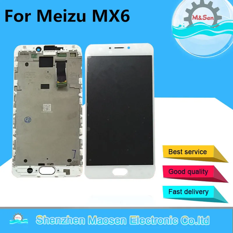100 Tested LCD Screen Display Touch Digitizer With Frame For 5 5 Meizu MX6 White Black