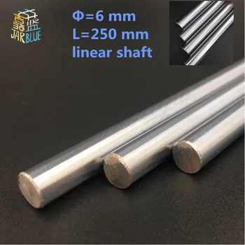 

Free Shipping 2 pcs/lot 6mm linear shaft 250mm long linear shaft harden linear rod for lm6uu cnc parts cnc router 6mm 250mm