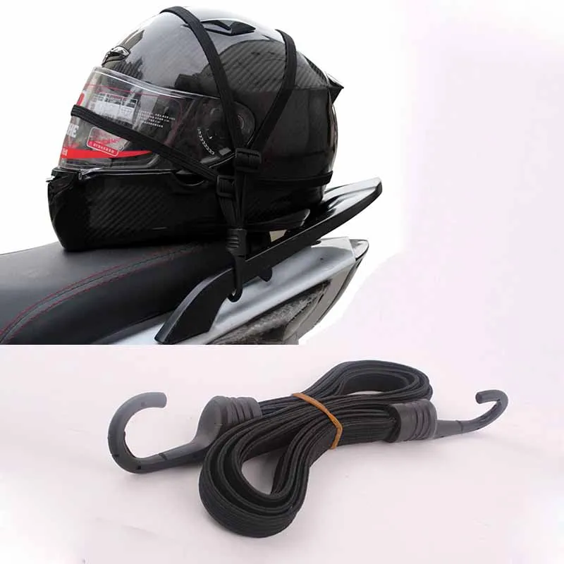 MAYITR Universal 60cm Motorcycle Luggage Mesh Strap Fixed Elastic Buckle Rope Motorcycle Helmet Net Bandage Black