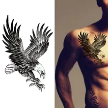 Nowy orzeł wodoodporne tymczasowe tatuaże do ciała ramię ramię klatki piersiowej tatuaż naklejki kobiety mężczyźni gorąca sprzedaż tanie tanio DAYFULI Jedna jednostka CN (pochodzenie) Approx 21cm*15cm 7LG22G88 Zmywalny tatuaż art paper as shown 1 x Creative Eagle Type Temporary Tattoo Sticker