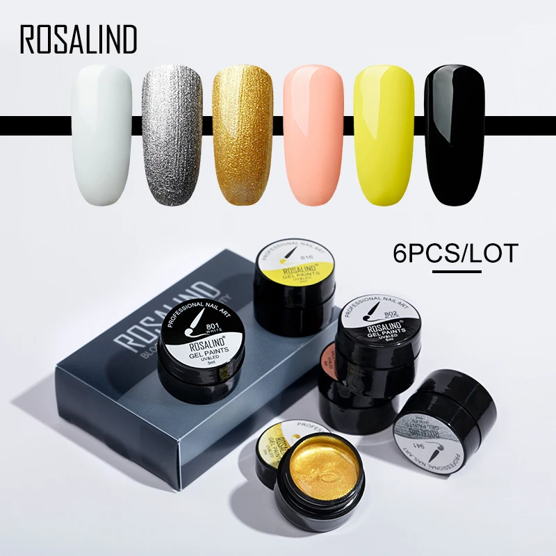 

ROSALIND Spider Gel Polish Set Platinum Varnish Hybrid Stamp Acrylic Nail Kit All For Manicure Paint Gel Nail Polish 12PCS/Set