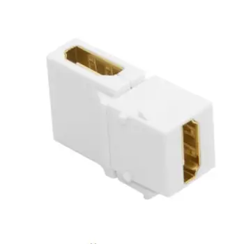 

Cable HDMI 1.4 90 Degree Right Angle Snap-in Female to Female Keystone Jack Coupler Adapter for Wall Plate White