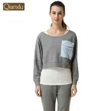 Осенние пижамы больших размеров, женские повседневные пижамные комплекты, Женский хлопковый костюм из 3 предметов, футболка с длинными рукавами для девочек+ жилет+ штаны