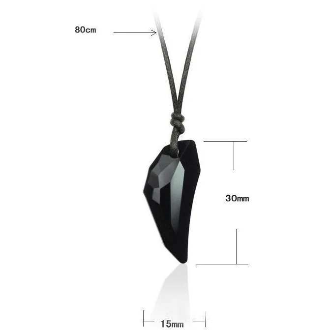 Fashion Wolf Tooth Austria Big Crystal With Element Wolf Tooth Pendant Necklace For Men Necklace