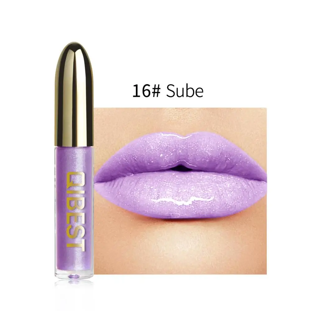 28 Colors Long Lasting Moisturizer Glitter LipGloss Tint Cosmetics Nutritious Shimmer Liquid Lipstick Beauty Lips Makeup maquiag - Color: 16