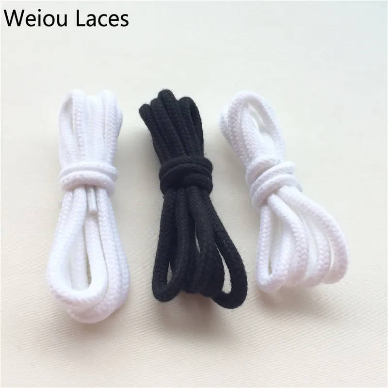 Weiou модные черно-белые круглые хлопковые шнурки 0,6 см цветной наряд тренера шнурки для кроссовок походные повседневные ботинки
