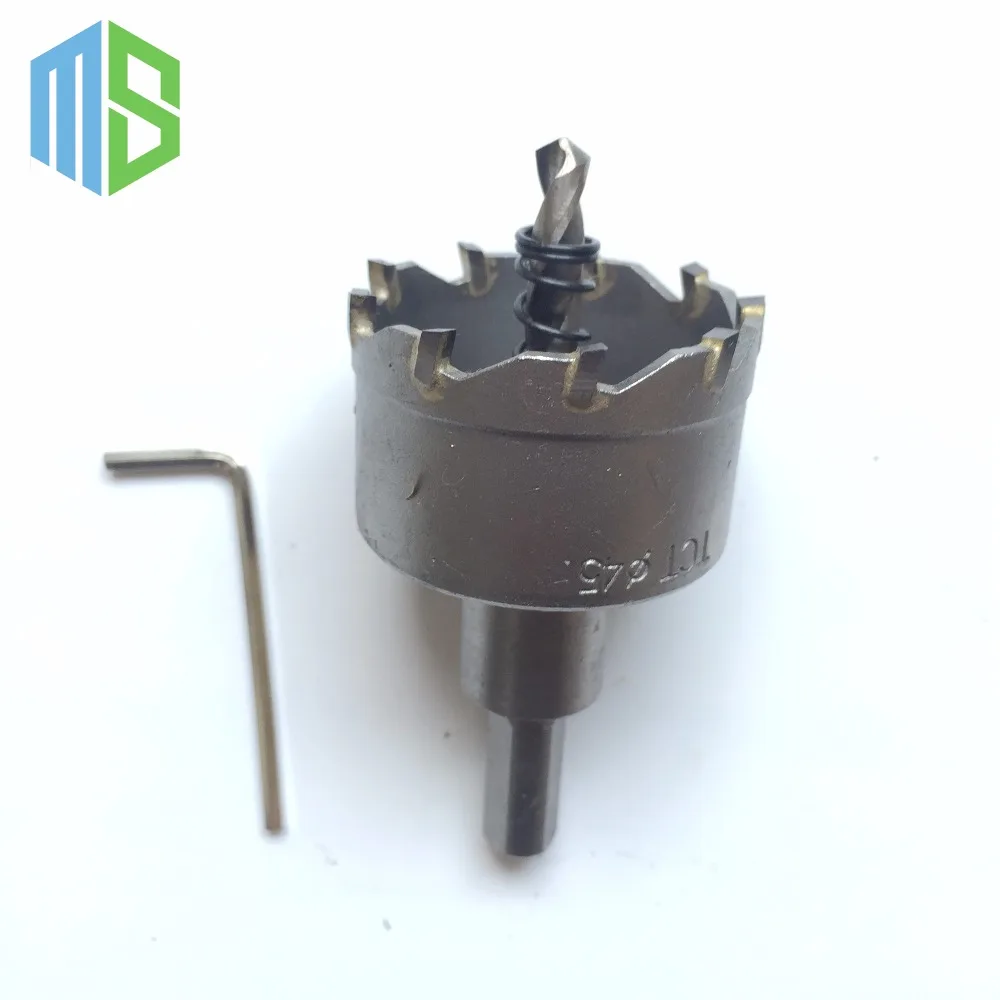 

45mm Metalworking tungsten Carbide Tip Drill Bit TCT Hole Saw Set for Stainless Steel Metal Alloy Drilling
