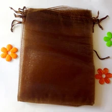 1000 шт 11*16 см коричневая подарочная Сумка из органзы стенд для ювелирных украшений сумка на шнурке для браслетов/ожерелье/сумка из пряжи