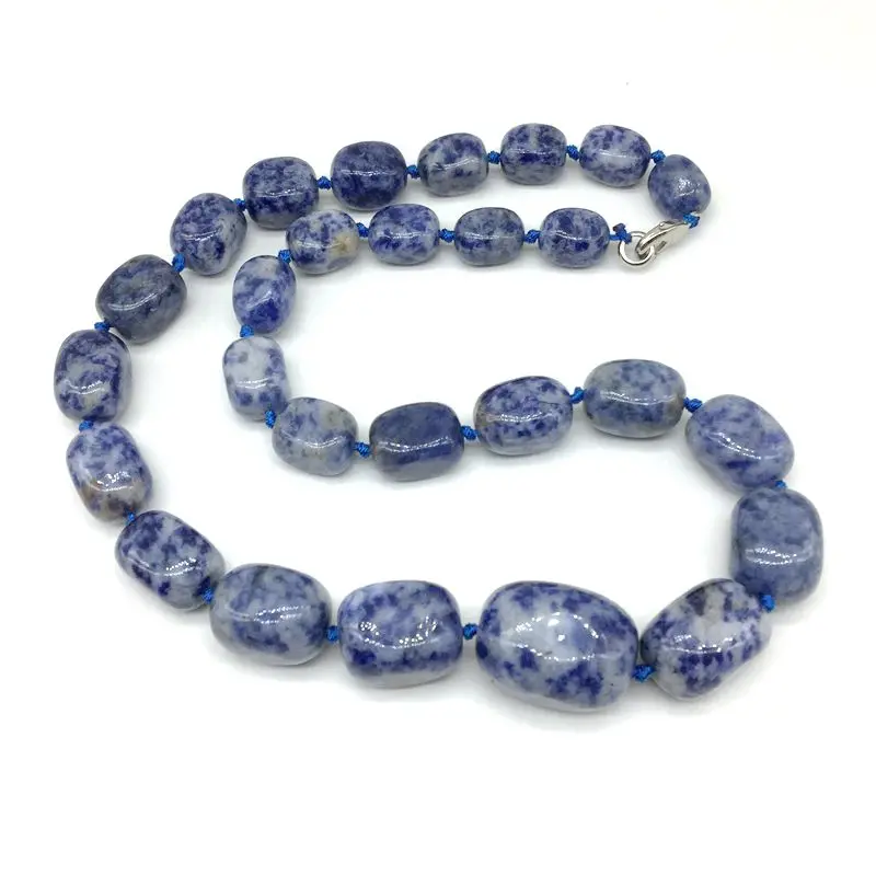 blue spot jasper bead necklace choker graduated